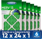12x24x1 MERV 13 Air Filters, Actual Size: 13.70” x 23.70” x 0.75”, Pleated by Unknown