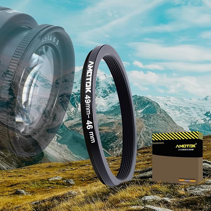 49mm Lens to 46mm Camera Lens Adapter, 49mm-46mm Filter Step-Down Ring by AMOTOK