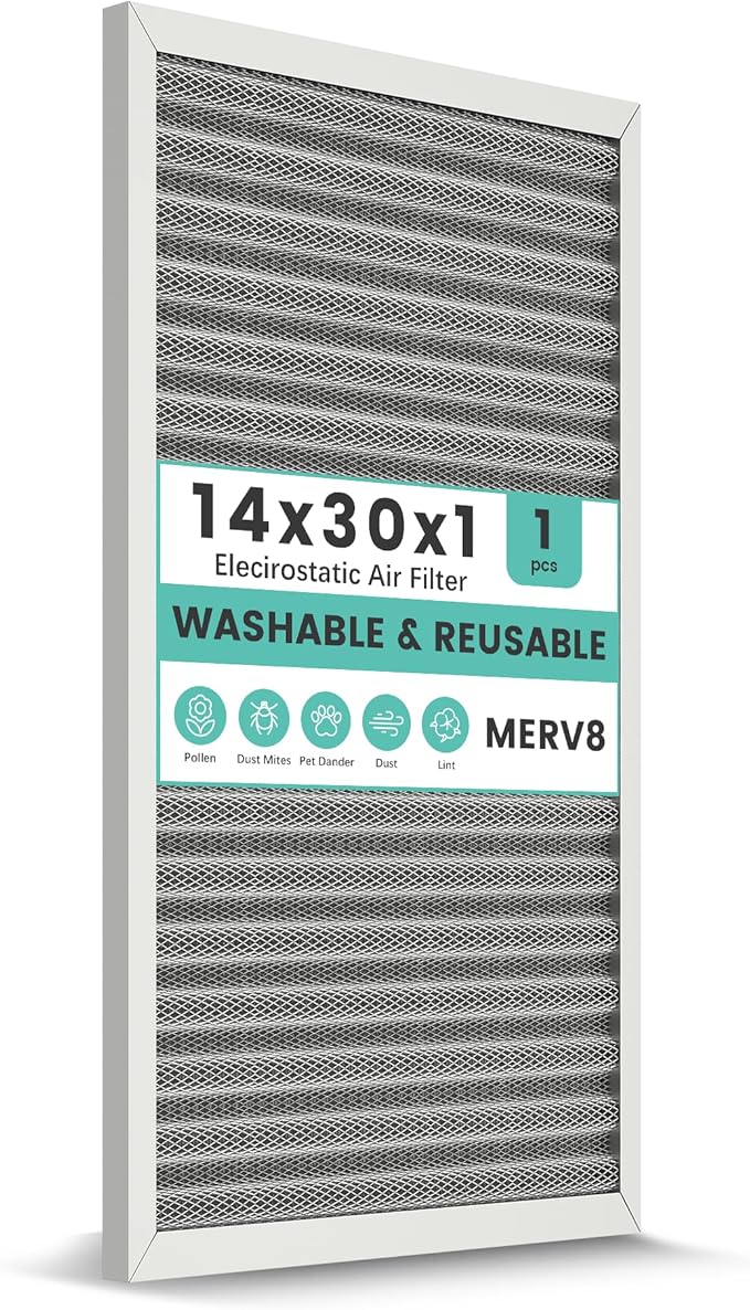 14x30x1 HVAC Furnace Air Filter, Washable Electrostatic Furnace Filter by KEYINGXUAN