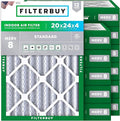 Filterbuy 20x24x4 Air Filter MERV 8 Essential Dust & Allergy Defense, by Filterbuy