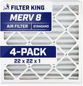 Filter King 22x22x1 Air Filter | 4-PACK | MERV 8 HVAC Pleated A/C Furnace by FilterKing