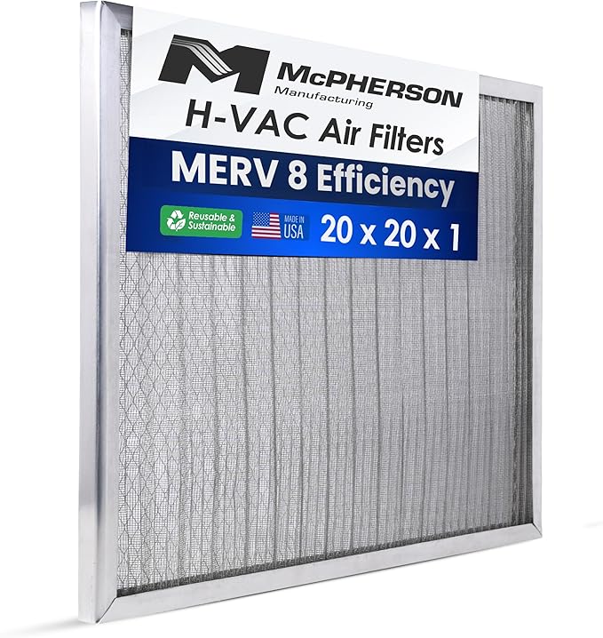 McPherson Reusable Air Filter 20x20x1 | Washable MERV 8 | Made in USA Metal by McPhersonManufacturing