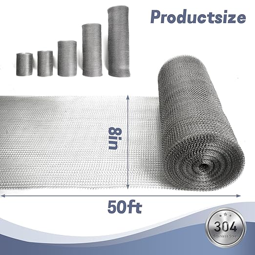 8" X 50 ft 304 Stainless Steel Mesh, Wire Mesh - Image 2
