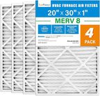 LotFancy 20x30x1 Air Filter MERV 8 4-Pack, Electrostatic Pleated Furnace & AC by LotFancy
