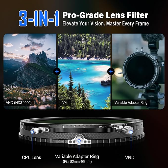 H&Y RevoRing MKⅡ82mm 86mm 92mm 95mm Variable ND Filter & CPL Polarizer - Image 2