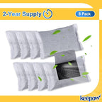 KEEPOW 8 Pack Activated Charcoal Odor Absorber Filter Refills - Image 3
