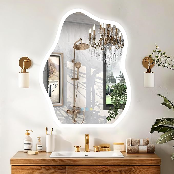 LUVODI Lighted LED Bathroom Mirror: 31.5”x24” Cloud Shape Wall Mounted Vanity by LUVODI