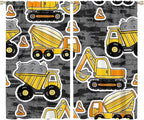 Kids Construction Excavator Window Curtains by SHElifestyle