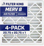 Filter King Air Filters 20.75x20.75x1 | 4-PACK | MERV 8 HVAC Pleated AC Furnace by FilterKing