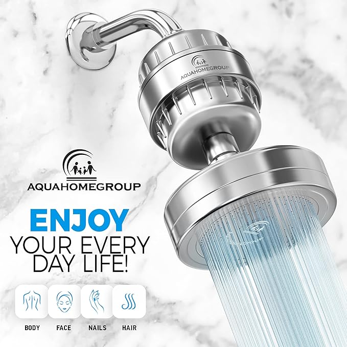 AquaHomeGroup Luxury Filtered Shower Head 2 Cartridges Vitamin C+E+A + 5 Shower - Image 4