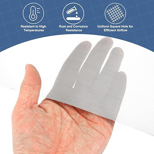 uxcell 80 Mesh 39" x 10" Woven Wire Mesh, 316 Stainless Steel Air Vent Filter - Image 5