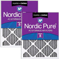 Nordic Pure 20x20x1 Furnace Air Filters MERV 8 Pleated Plus Carbon 2 Pack by NordicPure
