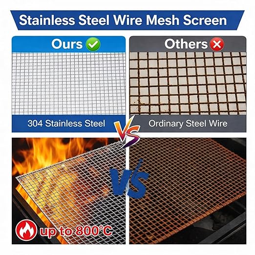 2 Pack 304 Stainless Steel Wire Mesh Screen 20 Mesh 11.8 x 11.8 Inch Metal - Image 3
