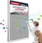 16x24x1 Lifetime Electrostatic Air Filter, MERV 8 Reusable Aluminum AC/HVAC by Demiwise