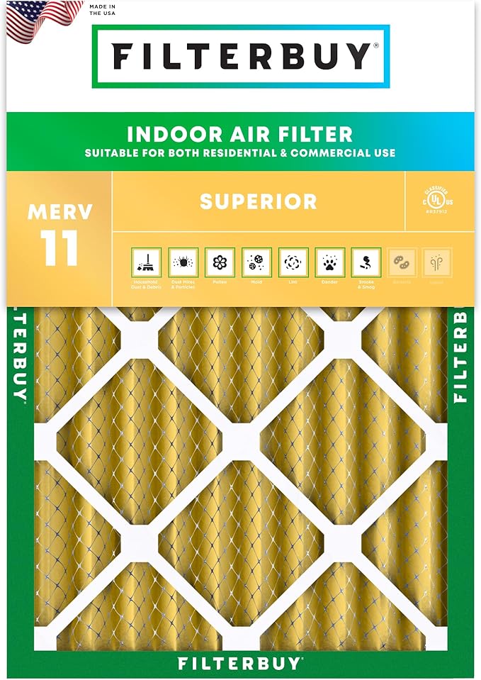 Filterbuy 20x24x4 Air Filter MERV 11 Superior Pet & Allergy Defense, by Filterbuy
