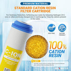 Max Water Whole House Water Filter Set 20" x 2.5" Slim Blue Cation Resin - Image 4
