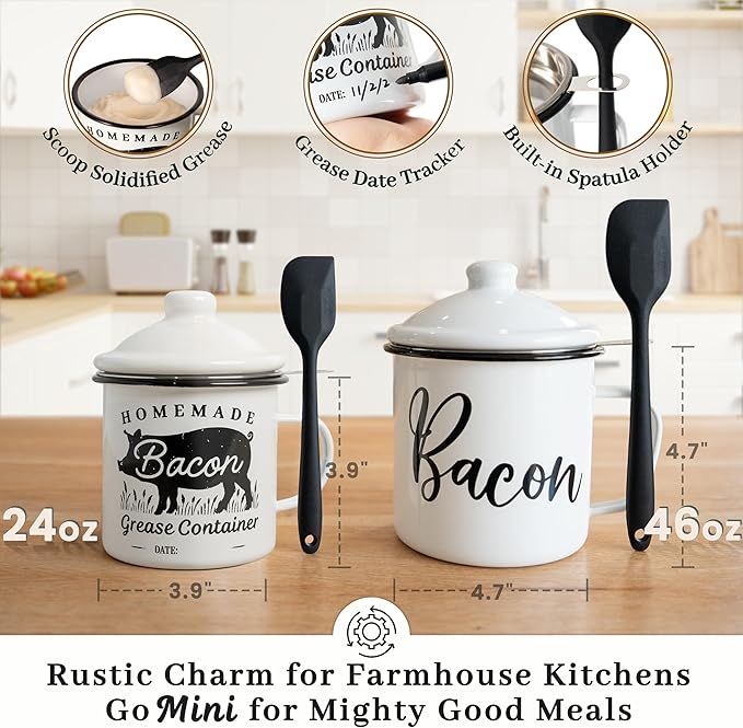 Bacon Grease Container with Strainer - Image 3