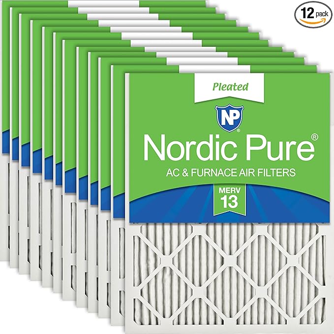 Nordic Pure 18x18x1 Pleated MERV 13 Air Filters 12 Pack by NordicPure