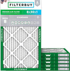 Filterbuy 8x30x1 Air Filter MERV 8 Essential Dust & Allergy Defense, by Filterbuy