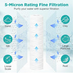 SimPure 5 Micron 10" x 2.5" String Wound Sediment Whole House Water Filter - Image 5