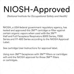 3M P100 Respirator Cartridge/Filter 60923, 1 Pair, NIOSH Approved, Helps - Image 2