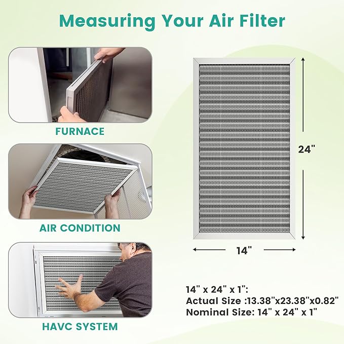 12x24x1 HVAC Furnace Air Filter, Washable Electrostatic Furnace Filter - Image 3