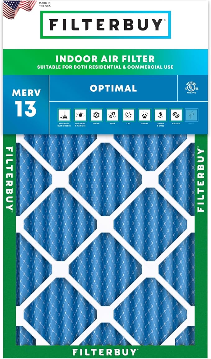 Filterbuy 18x30x2 Air Filter MERV 13 Optimal Smoke & Allergy Defense, by Filterbuy