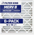 Filter King 16x16x1 Air Filter | 6-PACK | MERV 8 HVAC Pleated A/C Furnace by FilterKing