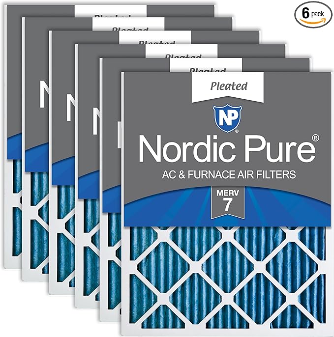 Nordic Pure 14x30x1 Pleated MERV 7 Air Filters 6 Pack by NordicPure