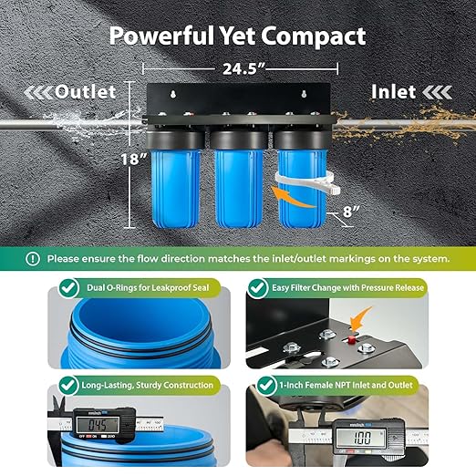 iSpring PFAS & Heavy Metals Removal 3-Stage Whole House Water Filter System - Image 5