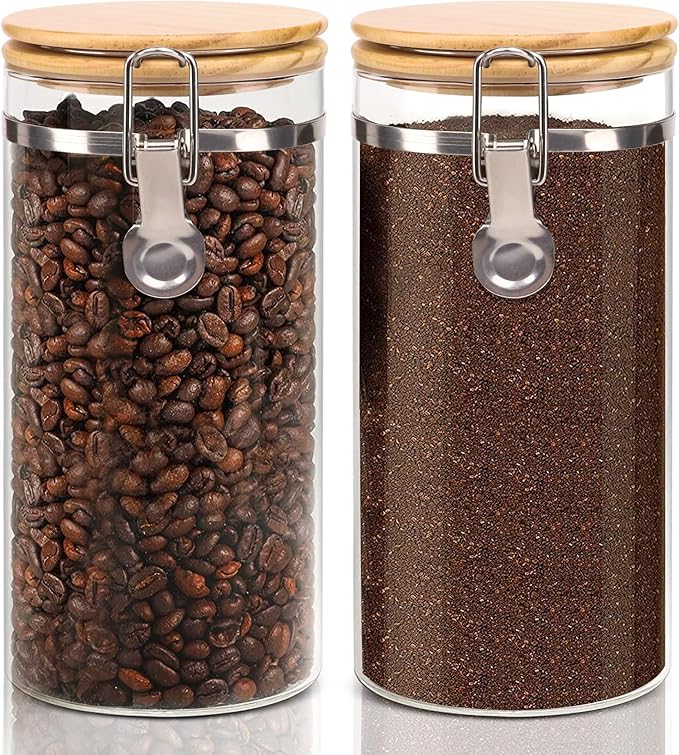 Glass Storage Jars Set Elegant Containers by EQEYBRAND