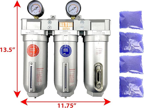 3/4" NPT SUPER DUTY Industrial Grade 3 Stages Filter Coalescing Desiccant Dryer - Image 2