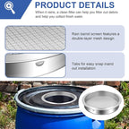 6" Rain Barrel Screen Aluminum, Rain Barrel Filter Rainwater Collection System - Image 2