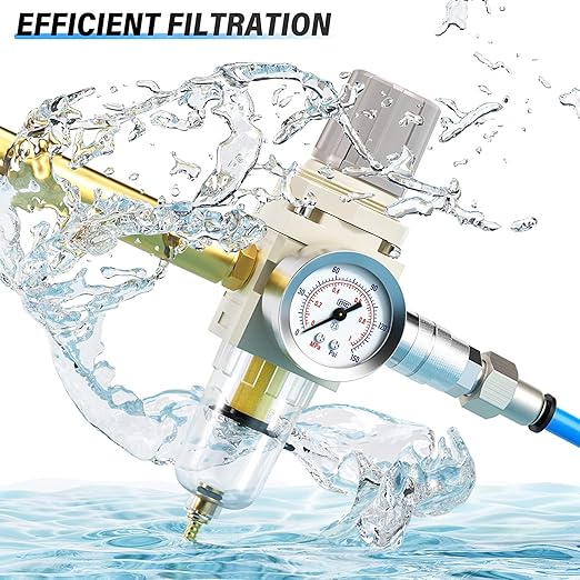 TAILONZ PNEUMATIC 1/4 Inch NPT Air Filter Pressure Regulator Combo Piggyback - Image 8