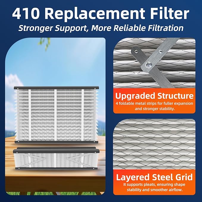 2 Pack 410 Replacement Air Filter, MERV 11, Actual Size: 16"x28"x4", Nominal - Image 4