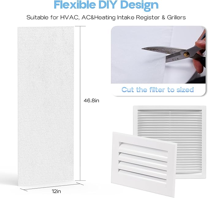6 Packs Air Vent Filter 12x46inch Electrostatic Filter Media - Image 2