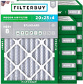 Filterbuy 20x25x4 Air Filter MERV 8 Essential Dust & Allergy Defense, by Filterbuy