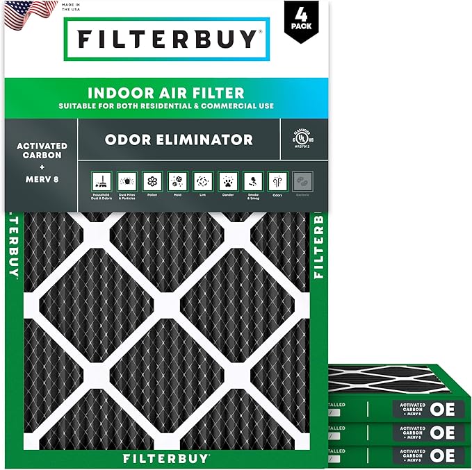 Filterbuy 22x24x1 Air Filter MERV 10 Odor & Allergy Defense by Filterbuy