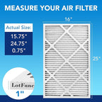 LotFancy 16x25x1 Air Filter MERV 13 6-Pack, Electrostatic Pleated HVAC Furnace - Image 2