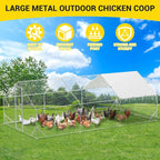9.8X19.7x6.6FT, Large Walk in Chicken Run Pen Cage, Metal Coop Clearance - Image 6