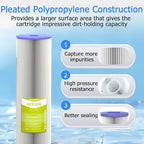 20 Micron Whole House Water Filter Cartridge, Pleated Sediment Filters - Image 3