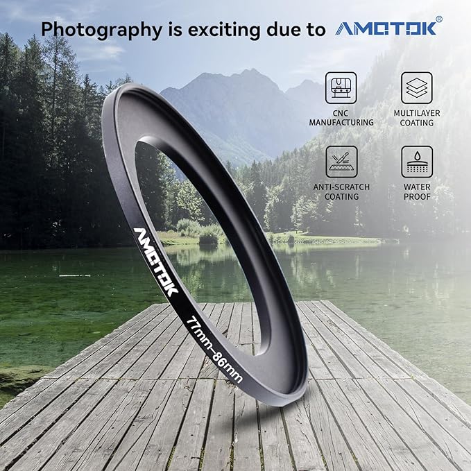 77mm Lens to 86mm Camera Lens Adapter, 77mm to 86mm Filter Step up Ring Adapter - Image 2