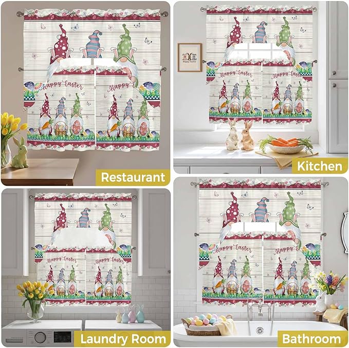 Swag Valance Curtains, Happy Easter Gnomes - Image 7