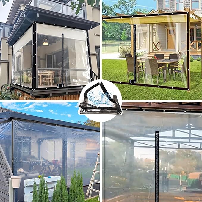 Curtain Patio Enclosure, Water Proof PVC Curtains - Image 7