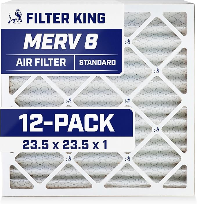 Filter King 23.5x23.5x1 Air Filter | 12-PACK | MERV 8 HVAC Pleated A/C Furnace by FilterKing