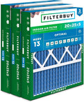 Filterbuy 20x25x5 Air Filter MERV 13 Optimal Smoke & Allergy Defense, Pleated by Filterbuy