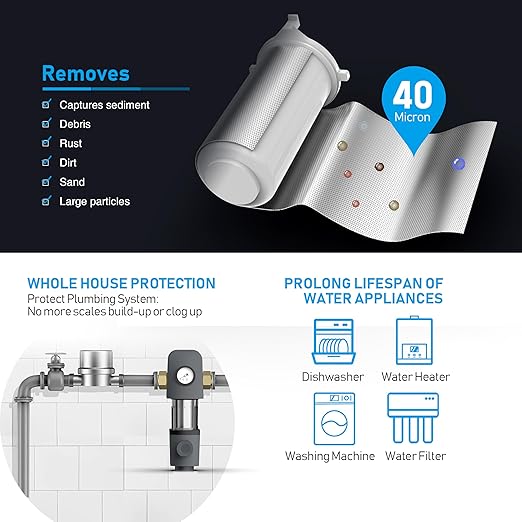 Frizzlife 40 & 100 Micron Spin Down Sediment Water Filter - Image 2