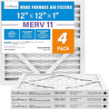 LotFancy 12x12x1 Air Filter MERV 11 4-Pack, Electrostatic Pleated AC Furnace by LotFancy