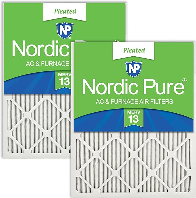 Nordic Pure 20x20x1 Pleated MERV 13 Air Filters 2 Pack by NordicPure