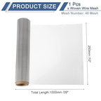 uxcell 40 Mesh 39" x 10" Woven Wire Mesh, 316 Stainless Steel Air Vent Filter - Image 2